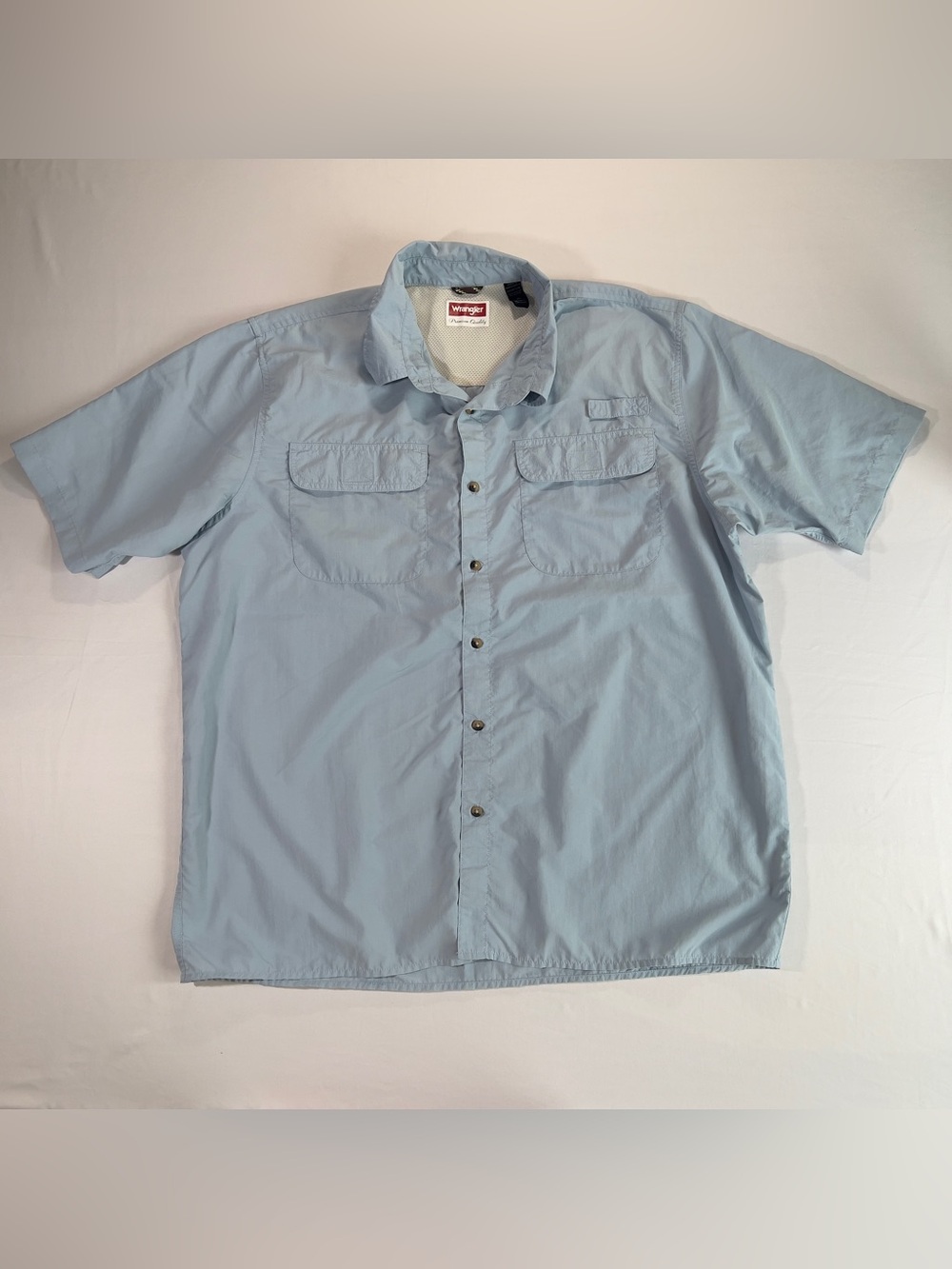 Wrangler Light Blue Short Sleeve Button-Down Shirt